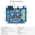 Waveshare HAT Motor de Passo HRB8825 para Raspberry Pi, Controla Dois Motores de Passo, Até 1/32 Microstepping