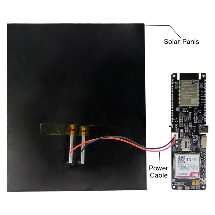 Módulo de Desenvolvimento de Carregamento Solar com Suporte de Bateria 18560 WiFi Bluetooth, T-SIM7000G