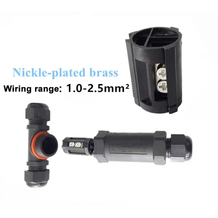 Conector de Cabo Tipo T de 3 Pinos IP68 Impermeável XY25, XY25(T3)
