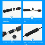 Conector de Cabo Tipo T de 3 Pinos IP68 Impermeável XY25, XY25(T3)