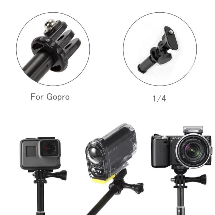 Selfie Stick Universal em Liga de Alumínio com Adaptador, Comprimento: 25-75cm, Comprimento: 25-75cm