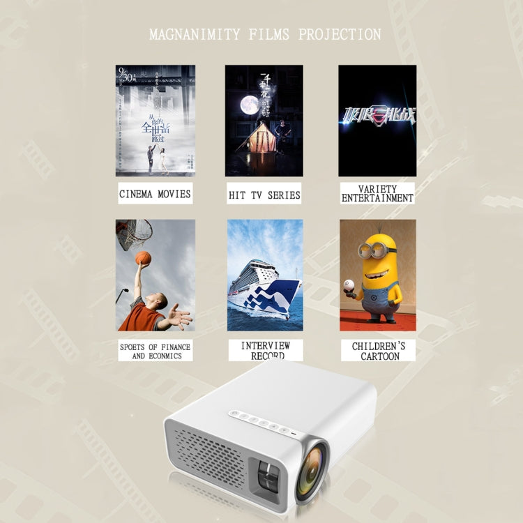 YG520 Projetor LCD HD 1800 Lumens, Altifalante Integrado, Suporta Leitura de Disco U, Disco Rígido Móvel, Cartão SD, AV para DVD, Box, Versão Standard