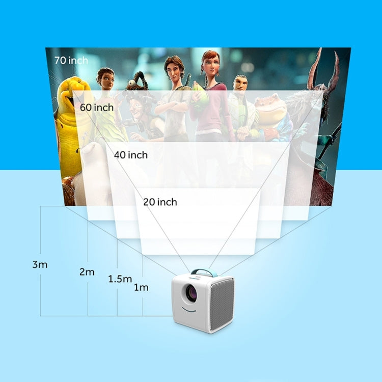 W-S1 Projetor de Vídeo Infantil 10W 30 Lumens Tecnologia LCD HD 1080P, Suporta AV / USB / Mini Cartão SD / HDMI / Áudio