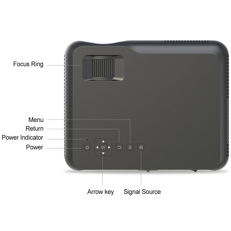 DH-A10 Projetor Inteligente HD 5,8 polegadas LCD 4200 Lumens 1280 x 800P com Comando à Distância, Sistema Android 6.0, Suporta WiFi, Bluetooth, HDMIx2, USBx2, VGA, AV IN/RCA, RJ45, LAN