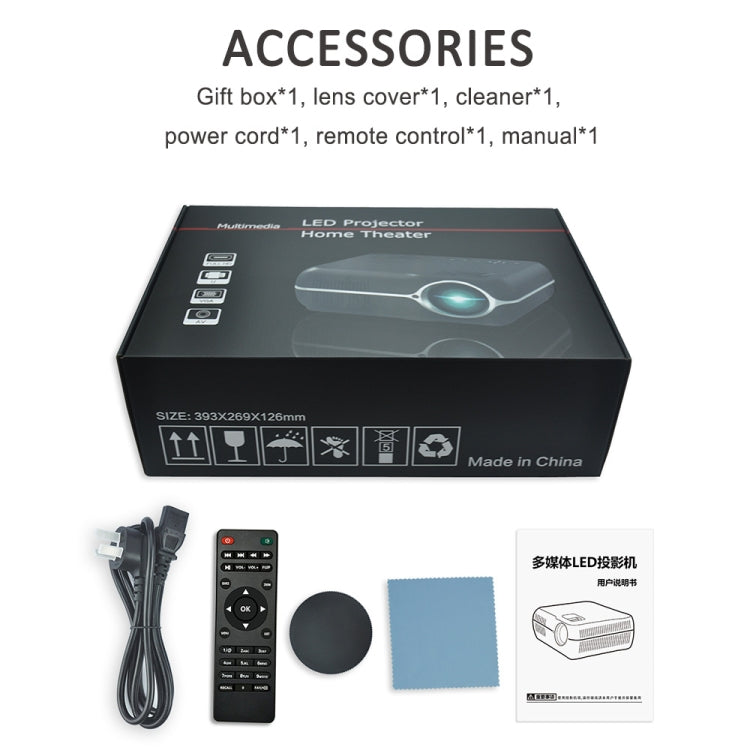 DH-A10 Projetor Inteligente HD 5,8 polegadas LCD 4200 Lumens 1280 x 800P com Comando à Distância, Sistema Android 6.0, Suporta WiFi, Bluetooth, HDMIx2, USBx2, VGA, AV IN/RCA, RJ45, LAN