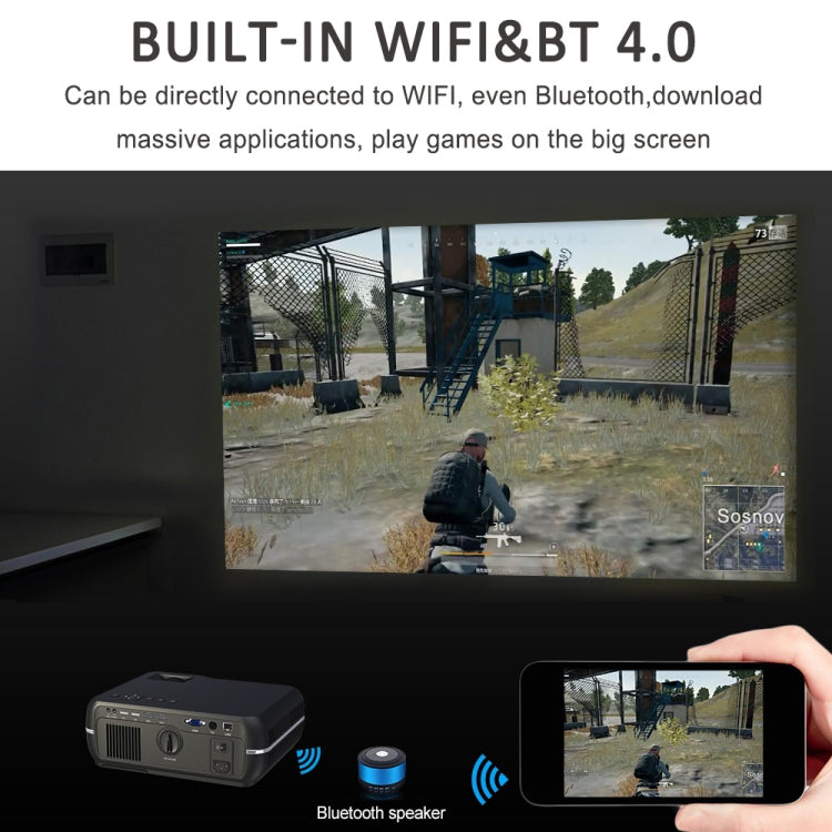 DH-A10 Projetor Inteligente HD 5,8 polegadas LCD 4200 Lumens 1280 x 800P com Comando à Distância, Sistema Android 6.0, Suporta WiFi, Bluetooth, HDMIx2, USBx2, VGA, AV IN/RCA, RJ45, LAN