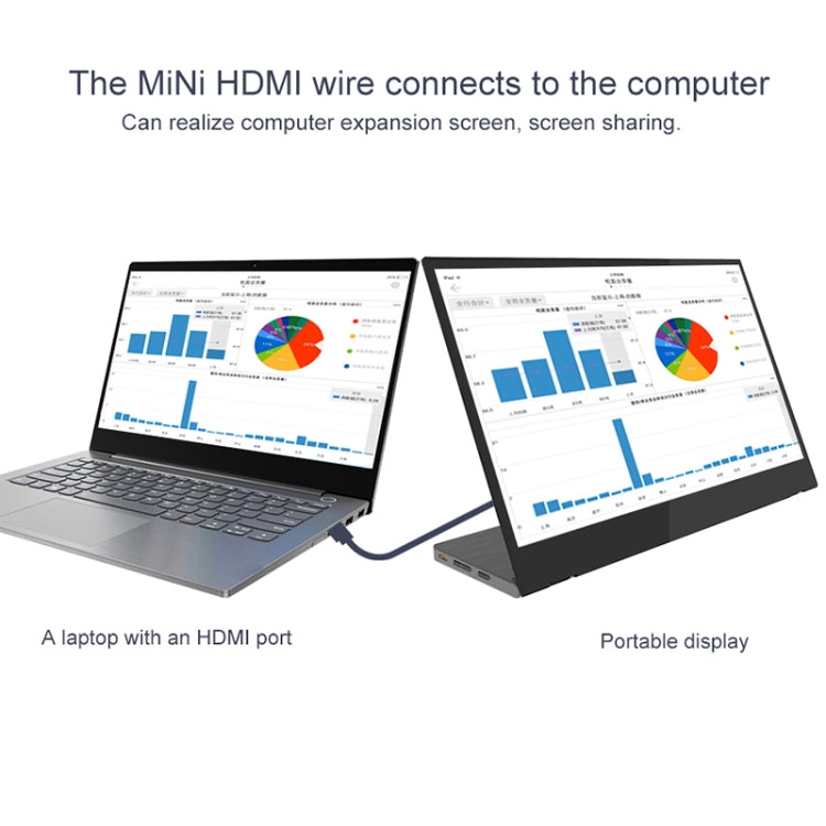 Ecrã Portátil Ultra-fino M8 14 polegadas 1080P HD de Borda Estreita