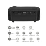 Projetor portátil A2000 800 lúmens LCD para cinema em casa, suporte 1080P, ficha AU