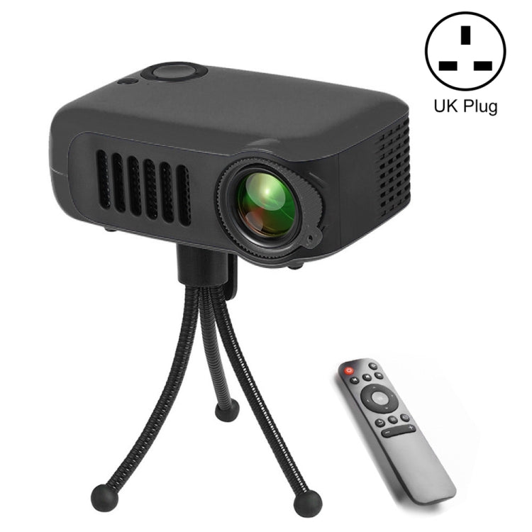 Projetor portátil A2000 800 lúmens LCD para cinema em casa, suporte 1080P, ficha UK