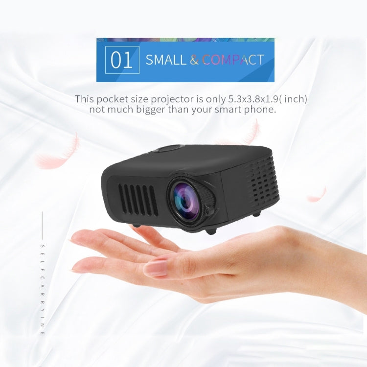 Projetor portátil A2000 800 lúmens LCD para cinema em casa, suporte 1080P, ficha UK