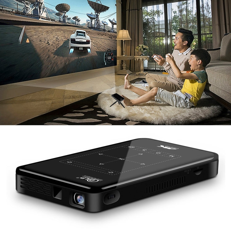 Projetor inteligente portátil P09 4K Ultra HD DLP com comando à distância por infravermelhos, Amlogic S905X 4 núcleos A53 até 1,5GHz Android 6.0, 1GB+8GB, suporte WiFi 2.4G/5G, Bluetooth, cartão TF
