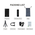 Projetor inteligente portátil P09 4K Ultra HD DLP com comando à distância por infravermelhos, Amlogic S905X 4 núcleos A53 até 1,5GHz Android 6.0, 1GB+8GB, suporte WiFi 2.4G/5G, Bluetooth, cartão TF