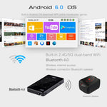 Projetor inteligente portátil P09 4K Ultra HD DLP com comando à distância por infravermelhos, Amlogic S905X 4 núcleos A53 até 1,5GHz Android 6.0, 1GB+8GB, suporte WiFi 2.4G/5G, Bluetooth, cartão TF