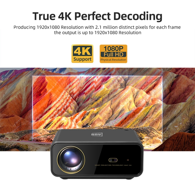 Projetor Digital LED HD 4K Portátil AUN U001 18000 Lumens para Cinema em Casa, Tomada US, Tomada UK, Tomada AU
