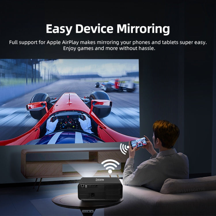 Projetor Digital LED HD 4K Portátil AUN U001 18000 Lumens para Cinema em Casa, Tomada US, Tomada UK, Tomada AU