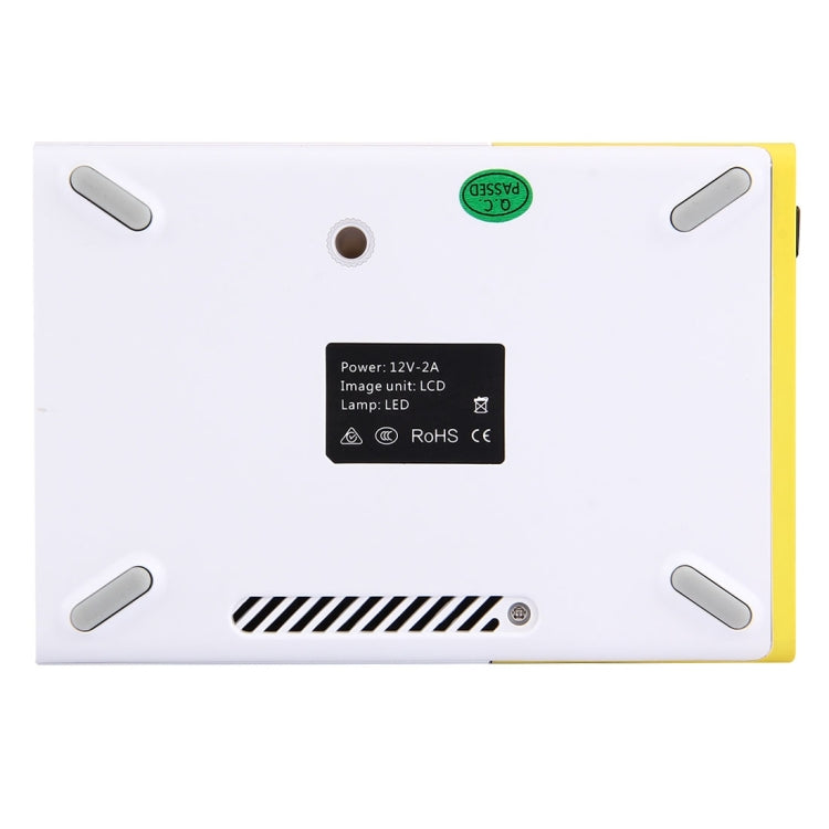 YG-300 0.8-2M 24-60 polegadas 400-600 Lumens Projetor LED HD Cinema em Casa com Cabo Conversor de Vídeo 3 em 1 e Comando à Distância, Tamanho: 12,6 x 8,6 x 4,6 cm, Ficha UE