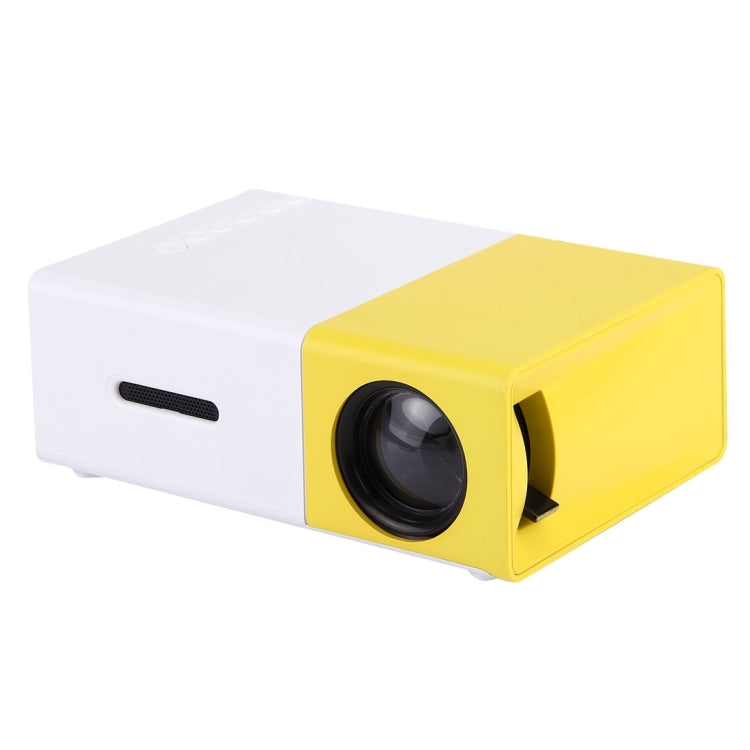 YG-300 0.8-2M 24-60 polegadas 400-600 Lumens Projetor LED HD Cinema em Casa com Cabo Conversor de Vídeo 3 em 1 e Comando à Distância, Tamanho: 12,6 x 8,6 x 4,6 cm, Ficha UE