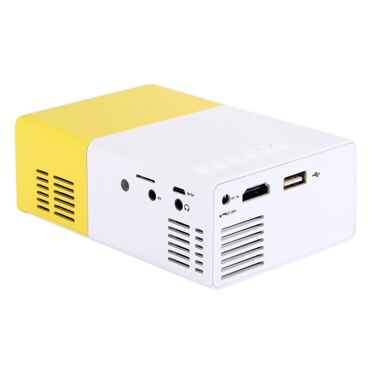 YG-300 0.8-2M 24-60 polegadas 400-600 Lumens Projetor LED HD Cinema em Casa com Cabo Conversor de Vídeo 3 em 1 e Comando à Distância, Tamanho: 12,6 x 8,6 x 4,6 cm, Ficha UE