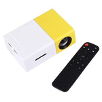 YG-300 0.8-2M 24-60 polegadas 400-600 Lumens Projetor LED HD Cinema em Casa com Cabo Conversor de Vídeo 3 em 1 e Comando à Distância, Tamanho: 12,6 x 8,6 x 4,6 cm, Ficha UE