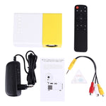 YG-300 0.8-2M 24-60 polegadas 400-600 Lumens Projetor LED HD Cinema em Casa com Cabo Conversor de Vídeo 3 em 1 e Comando à Distância, Tamanho: 12,6 x 8,6 x 4,6 cm, Ficha UE