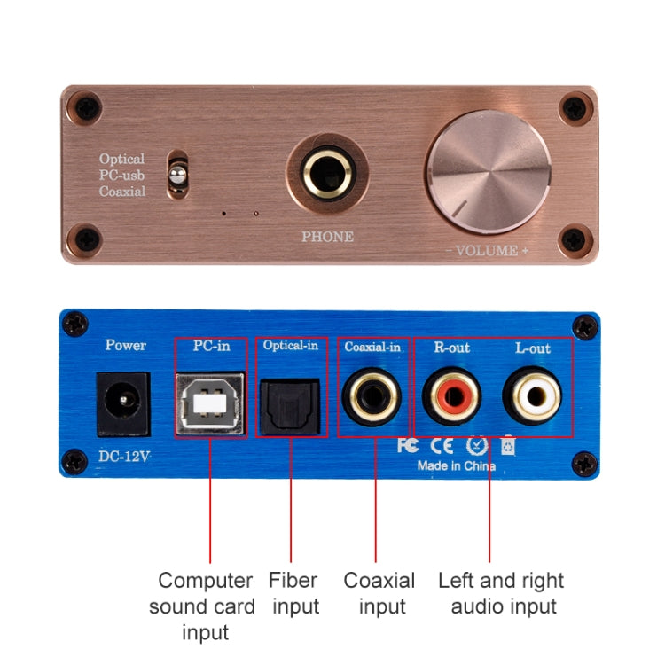 NK-P90 Decodificador DAC de Áudio Amplificador Digital de Áudio por Fibra e Coaxial