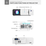 T5 100ANSI Lumens Resolução 800x400 480P Tecnologia LED+LCD Projetor Smart, Suporta HDMI / Cartão SD / 2 x USB / Áudio 3.5mm, Versão Normal, Versão Normal