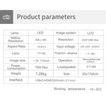T5 100 ANSI Lumens Projetor Smart LED+LCD com Resolução 1024x600, Suporta HDMI / Cartão SD / 2 x USB / Áudio 3.5mm, Versão de Ecrã Partilhado, Versão de Ecrã Partilhado