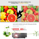 LY-50 Projetor LED para Cinema em Casa 1800 Lumens 1280x800 com Comando à Distância, Suporta AV & USB & VGA & HDMI, LY-50