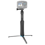 RUIGPRO Tripé Portátil de Mão Monopé Telescópico para Selfie para GoPro, Insta360, DJI e Outras Câmaras de Ação, Preto