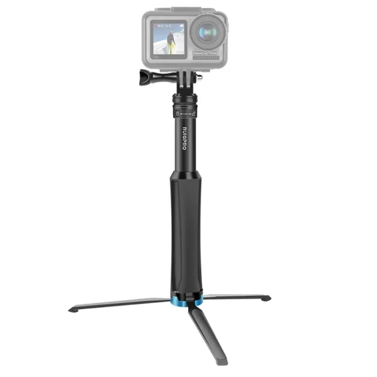 RUIGPRO Tripé Portátil de Mão Monopé Telescópico para Selfie para GoPro, Insta360, DJI e Outras Câmaras de Ação, Preto