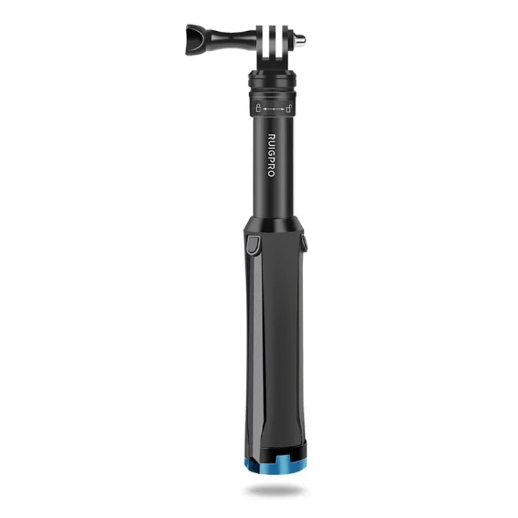 RUIGPRO Tripé Portátil de Mão Monopé Telescópico para Selfie para GoPro, Insta360, DJI e Outras Câmaras de Ação, Preto