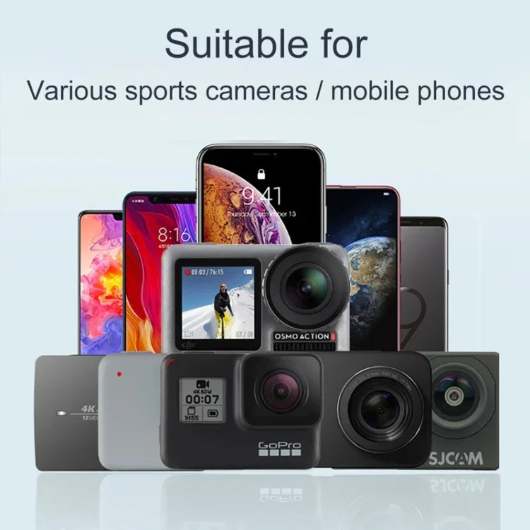 RUIGPRO Tripé Portátil de Mão Monopé Telescópico para Selfie para GoPro, Insta360, DJI e Outras Câmaras de Ação, Preto