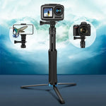 RUIGPRO Tripé Portátil de Mão Monopé Telescópico para Selfie para GoPro, Insta360, DJI e Outras Câmaras de Ação, Preto