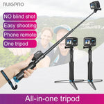 RUIGPRO Tripé Portátil de Mão Monopé Telescópico para Selfie para GoPro, Insta360, DJI e Outras Câmaras de Ação, Preto