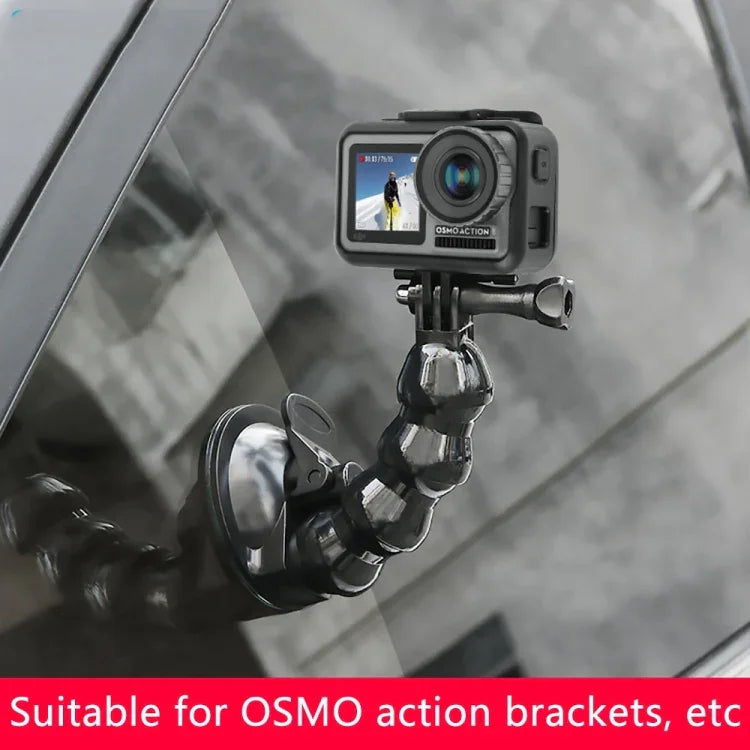 Montagem com Garra Flexível de Ventosa para GoPro, Insta360, DJI e Outras Câmaras de Ação, Garra Flexível