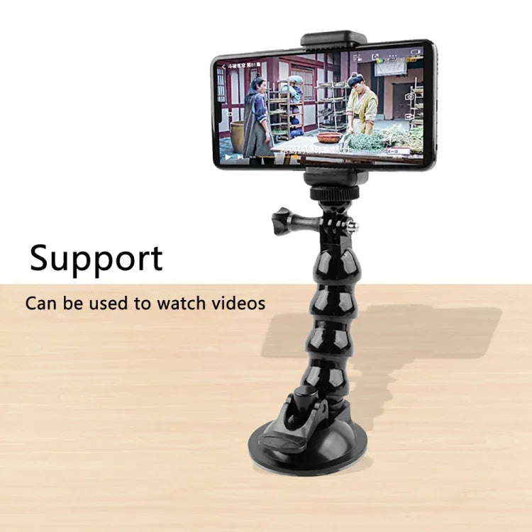 Montagem com Garra Flexível de Ventosa para GoPro, Insta360, DJI e Outras Câmaras de Ação, Garra Flexível