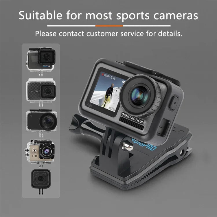 RUIGPRO Suporte de Clipe para Mochila com Rotação de 360 Graus e Parafuso para GoPro, Insta360, DJI e Outras Câmaras de Ação, Clipe com Rotação de 360 Graus