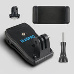 RUIGPRO Suporte de Clipe para Mochila com Rotação de 360 Graus + Suporte para Telemóvel para GoPro, Insta360, DJI e Outras Câmaras de Ação, Rec-Mounts+Clamp