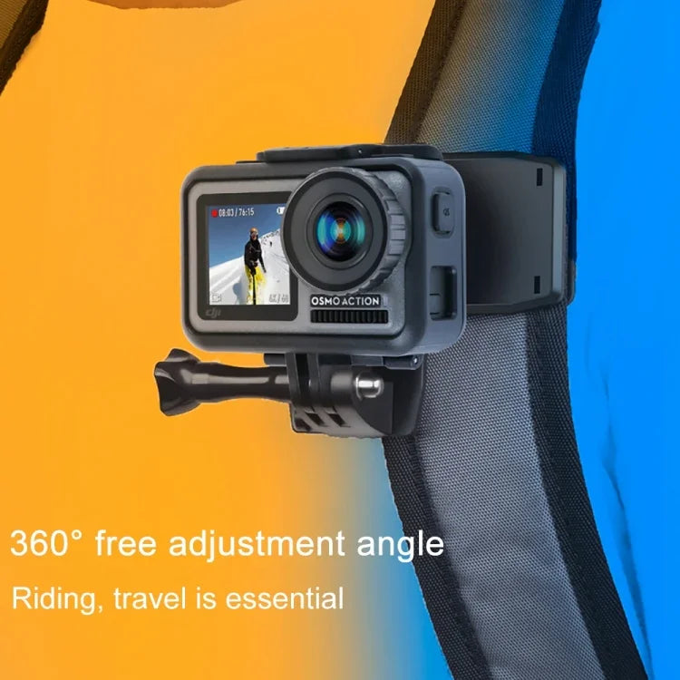 RUIGPRO Suporte de Clipe para Mochila com Rotação de 360 Graus + Suporte para Telemóvel para GoPro, Insta360, DJI e Outras Câmaras de Ação, Rec-Mounts+Clamp