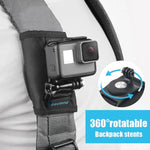 RUIGPRO Suporte de Clipe para Mochila com Parafuso e Fecho de Contato para GoPro, Insta360, DJI e Outras Câmaras de Ação, Clipe com Fecho de Contato