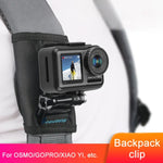 RUIGPRO Suporte de Clipe para Mochila com Parafuso e Fecho de Contato para GoPro, Insta360, DJI e Outras Câmaras de Ação, Clipe com Fecho de Contato