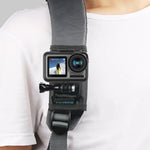 RUIGPRO Suporte de Clipe para Mochila com Parafuso e Fecho de Contato para GoPro, Insta360, DJI e Outras Câmaras de Ação, Clipe com Fecho de Contato