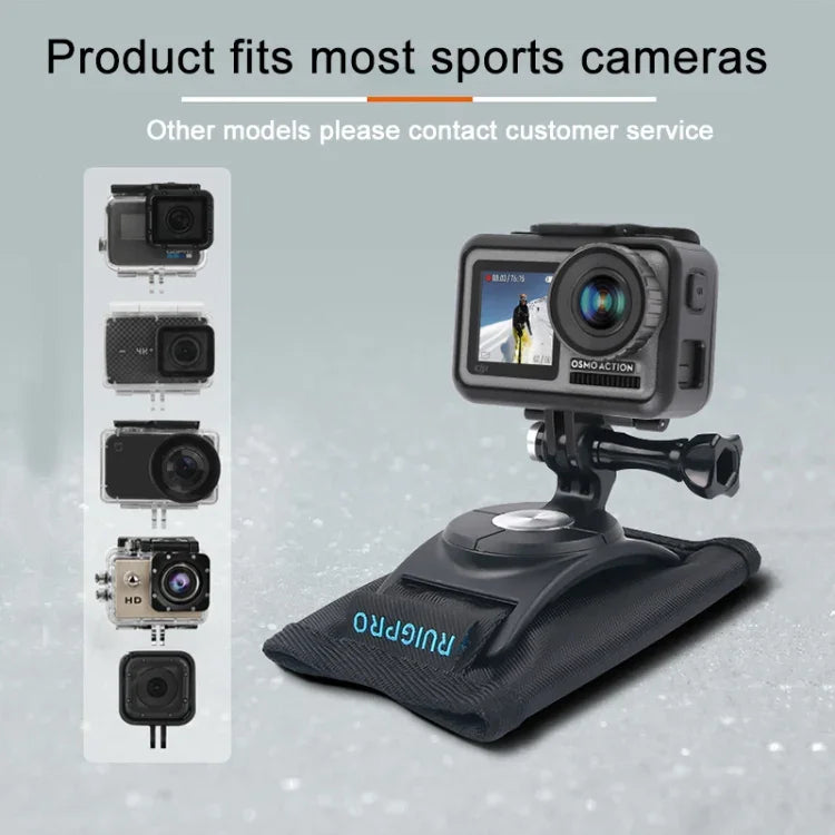 RUIGPRO Suporte de Clipe para Mochila com Parafuso e Fecho de Contato para GoPro, Insta360, DJI e Outras Câmaras de Ação, Clipe com Fecho de Contato