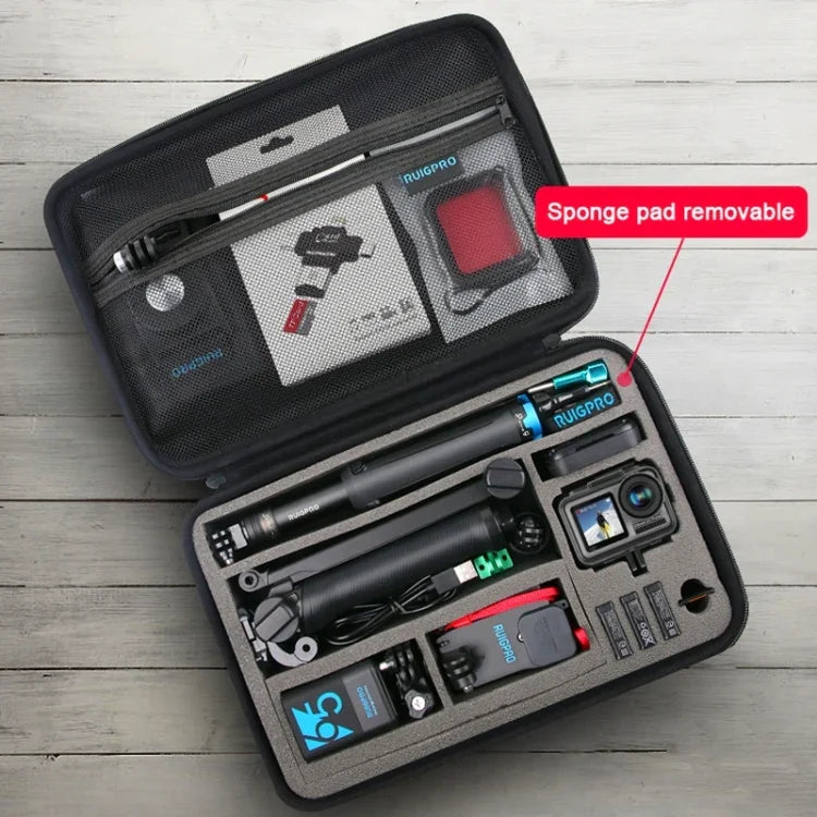 RUIGPRO Estojo Portátil à Prova de Choques e Água para DJI Osmo Action, Tamanho: 33.5cm x 22.7cm x 6.3cm, Grande