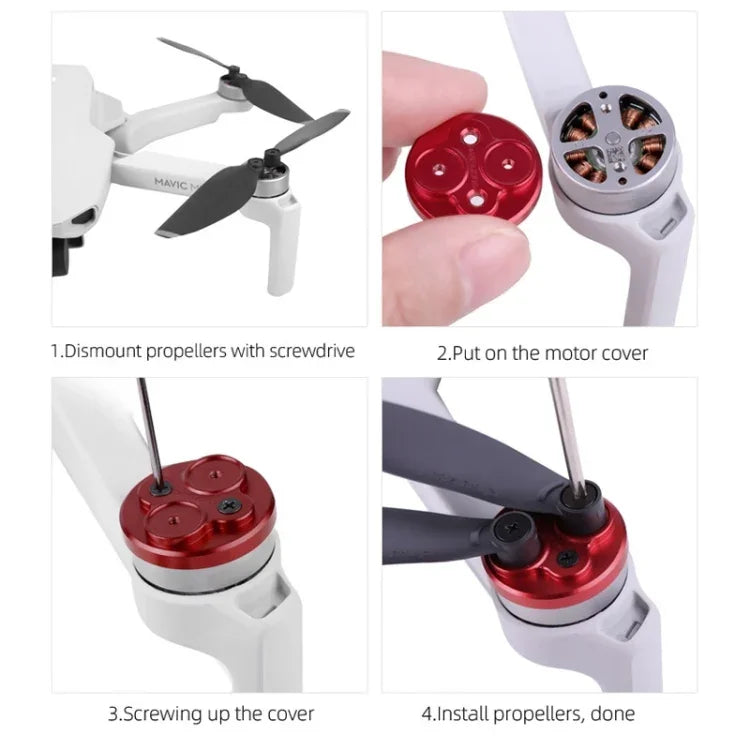 4 PCS Tampa de Proteção Metálica para Motor Sunnylife para DJI Mini 2