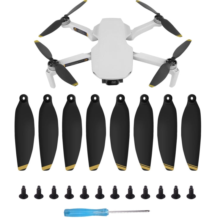 8 PCS/Conjunto Hélices de Asa de Libertação Rápida de Baixo Ruído Sunnylife 4726F para DJI Mini 2, Para DJI Mini 2 Prateado, Para DJI Mini 2 Dourado