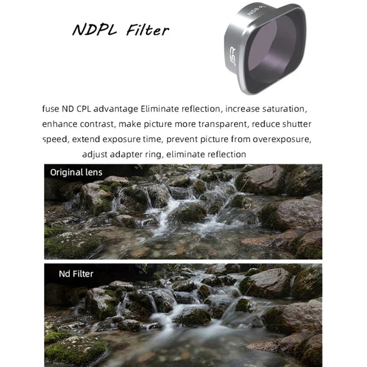 Filtro de Lente JSR KS ND32PL para DJI FPV, Moldura em Liga de Alumínio, ND32PL