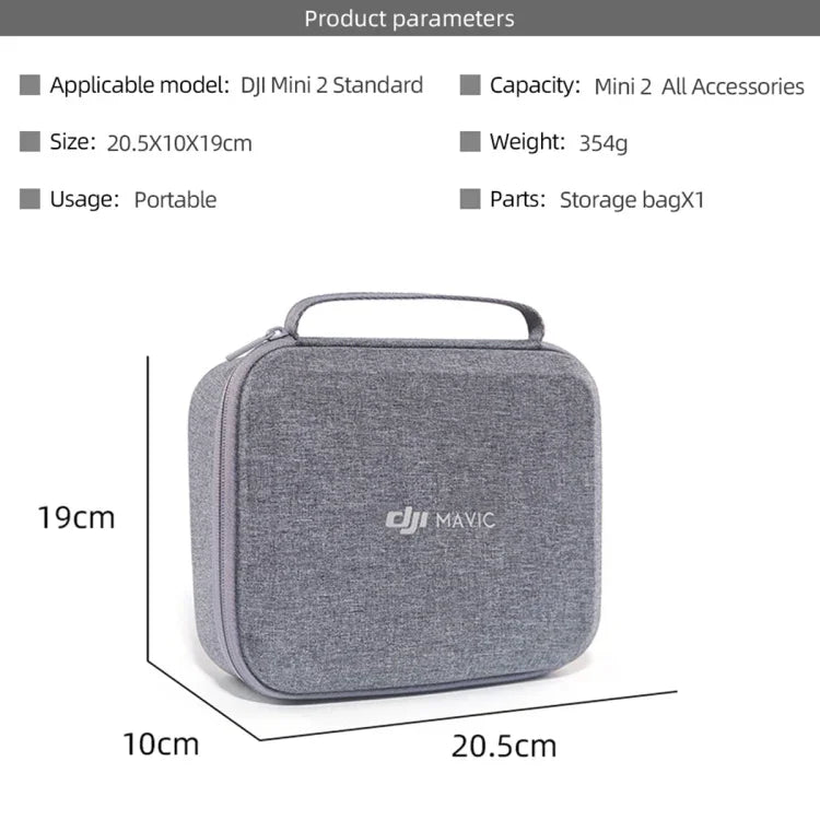 Estojo Original Portátil Impermeável em Nylon para Armazenamento do Drone DJI Mini 2, Estojo Para DJI Mini 2