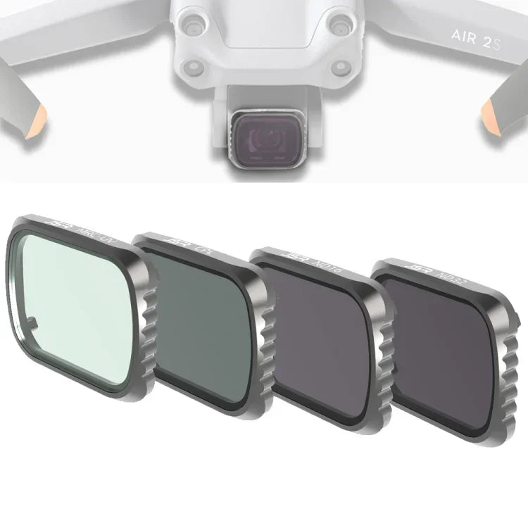 Filtro de Lente JSR KS 4 em 1 UV + CPL + ND16 + ND32 para DJI Air 2S, Estrutura de Alumínio, UV + CPL + ND16 + ND32