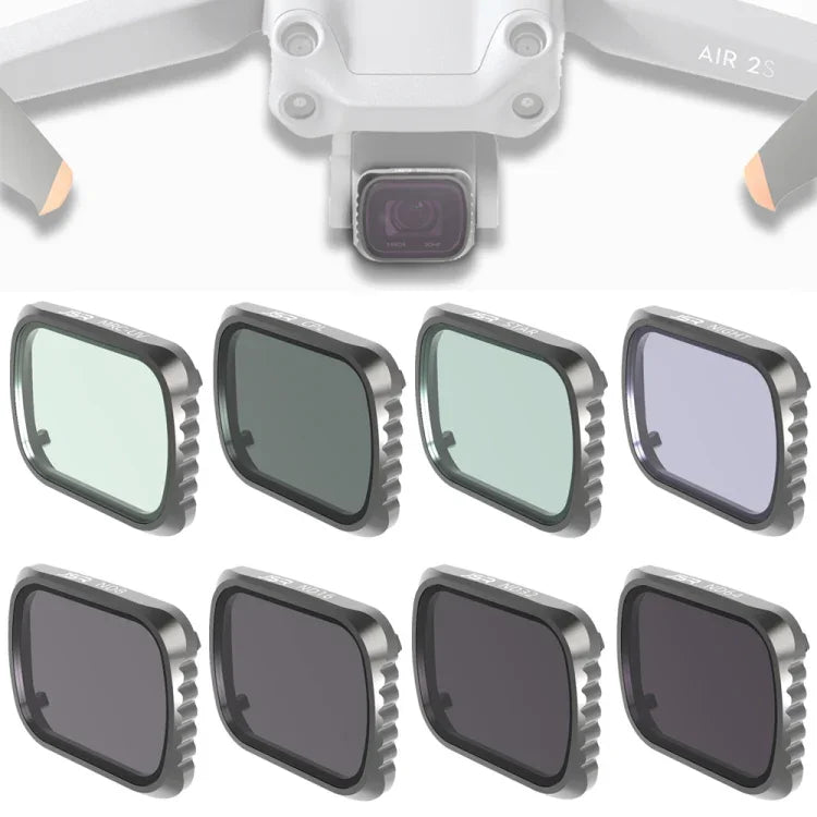 Filtro de Lente JSR KS 8 em 1 UV + CPL + ND8 + ND16 + ND32 + ND64 + STAR + NIGHT para DJI Air 2S, Estrutura de Alumínio, UV + CPL + ND8 + ND16 + ND32 + ND64 + STAR + NIGHT